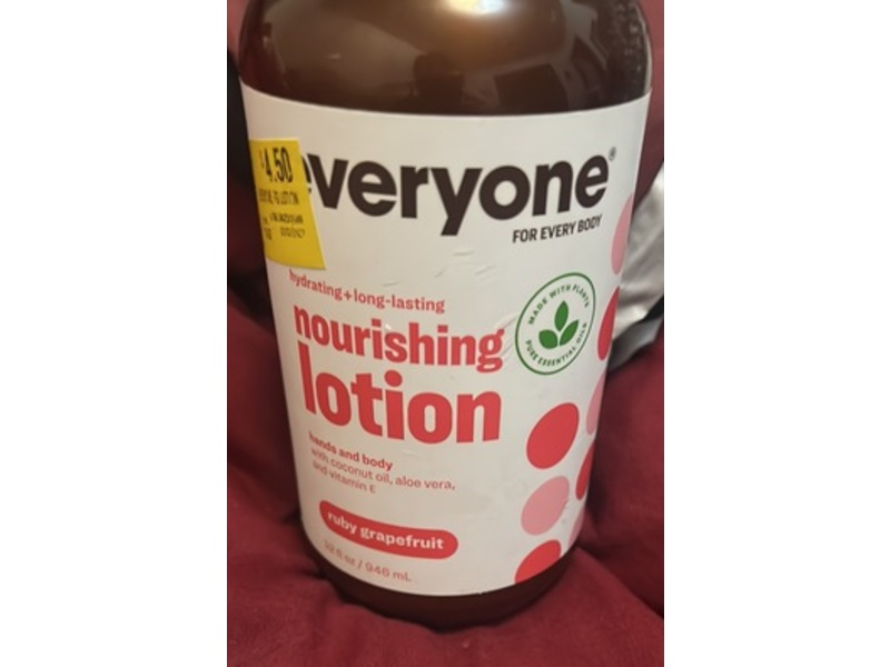 Everyone Hydrating + Long Lasting Nourishing Lotion, Ruby Grapefruit, 32 fl oz/946 mL