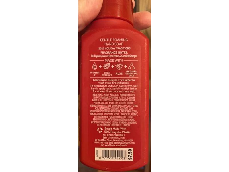 Bath & Body Works Joy Peace Love, Gentle Foaming Hand Soap, Winter Candy Apple, 8.75 fl oz/259 mL