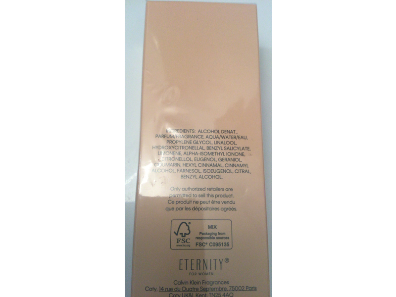 Calvin Klein Intense Eau De Parfum, Eternity, 3.3 fl oz/100 mL