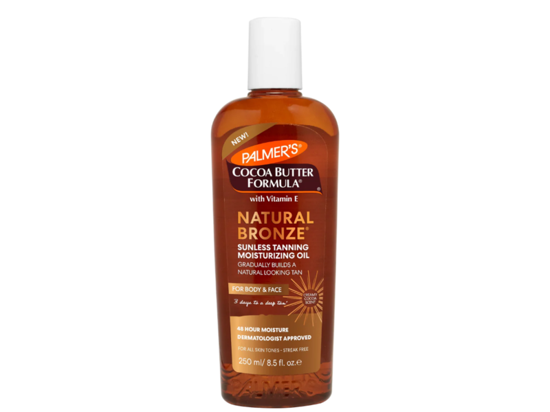 Palmer's Natural Bronze Sunless Tanning Face & Body Moisturizing Oil, Cocoa Butter, 8.5 fl oz/250 mL