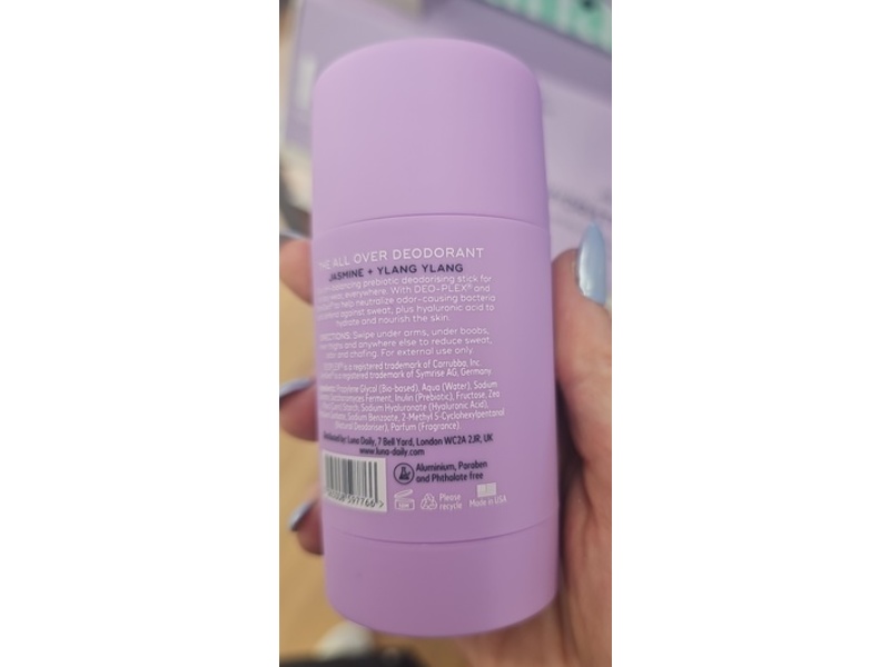 Luna The All Over Deodorant, Jasmine + Ylang Ylang, 2.4 oz/70 g