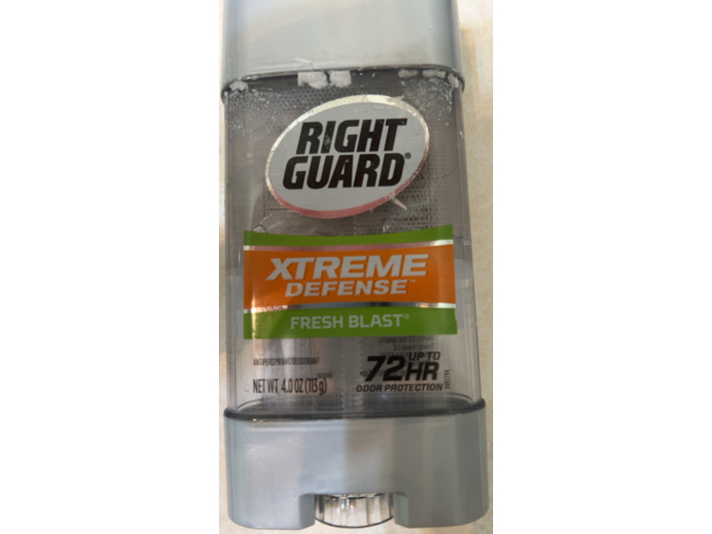 Right Guard Xtreme Defense Antiperspirant/Deodorant, Fresh Blast, 4.0 oz/113 g