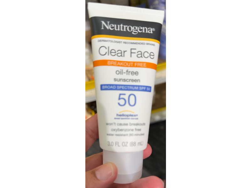 Neutrogena Clear Face Oil-Free Sunscreen, SPF 50, 3 fl oz/ 88 mL