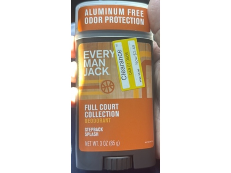 Every Man Jack Full Court Collection Deodorant, Step Back Splash, 3 oz/85 g
