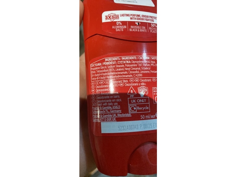 Old Spice Deodorant Stick, Captain, Fierce Ocean, 50 mL, Pack Of 6