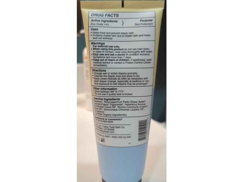 Tubby Todd Sweet Cheeks Diaper Paste, Fragrance Free, 7.9 oz/224 g