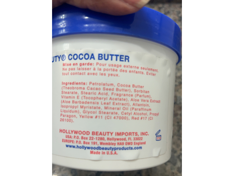 Hollywood Beauty Cocoa Butter Skin Cream, Vitamin E, 25 oz/708 g