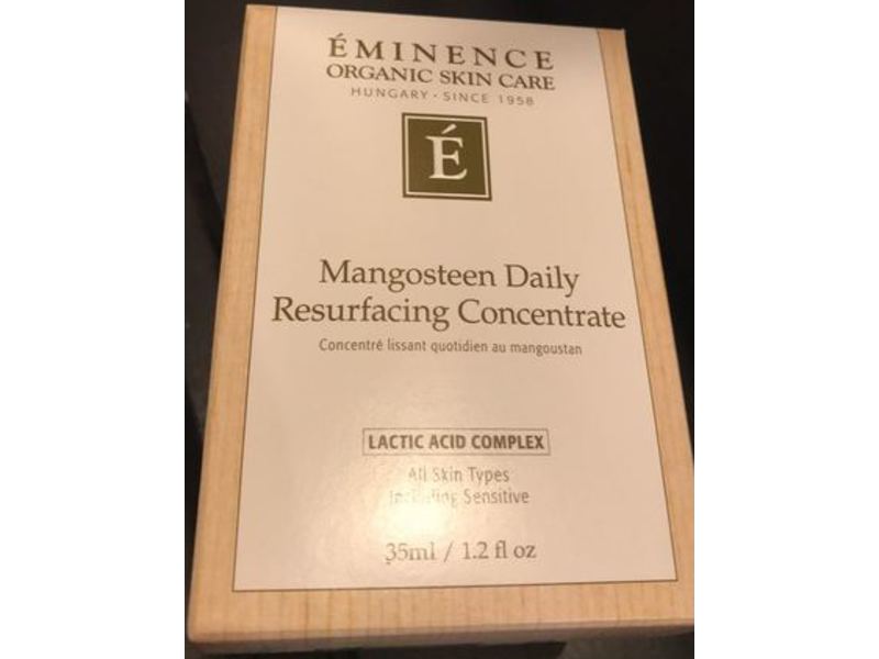 Eminence Organic Skin Care Mangosteen Daily Resurfacing Concentrate, Lactic Acid Complex, 1.2 fl oz/35 mL