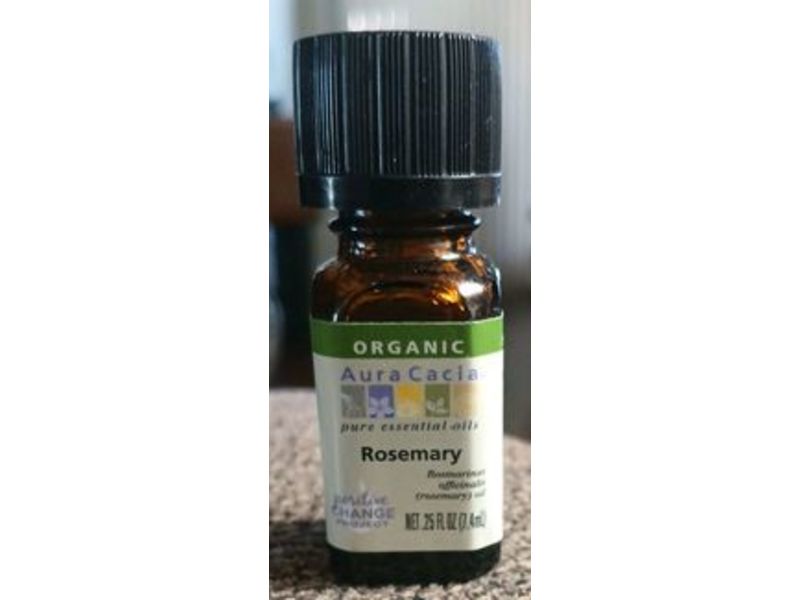 Aura Cacia Aromatherapy 100% Organic Essential Oil, Rosemary, 0.25 fl oz/7.4 mL