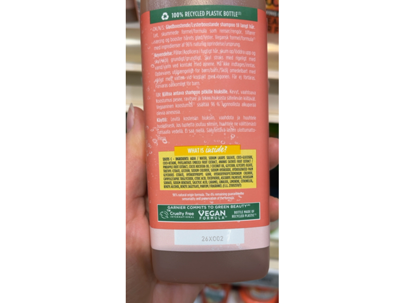 Garnier Fructis Glowing Lengths Shampoo, Pineapple, 350 mL