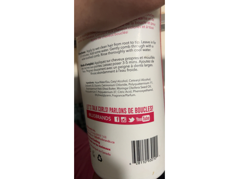 LUS Love UR Curls Silicone-Free Revitalisant Conditioner with Shea Butter & Moringa Oil, 33.8 fl oz/1 L