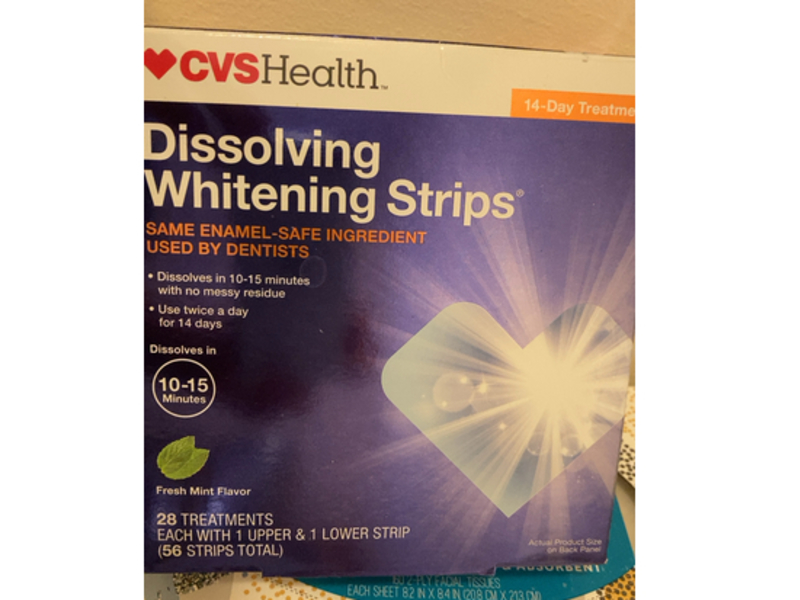 CVS Health Dissolving Whitening Strips, Fresh Mint, 56 Count