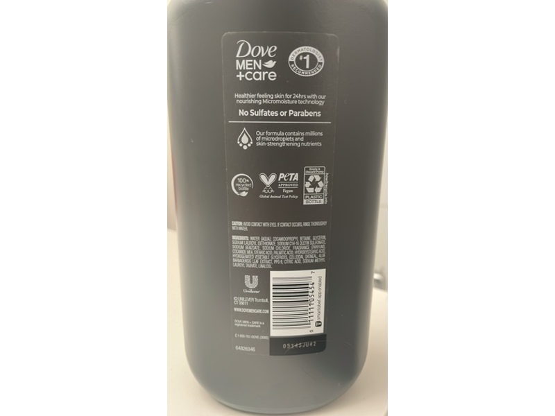 Dove Men + Care Body + Face Wash, Oatmeal + Aloe, 30 fl oz/887 mL