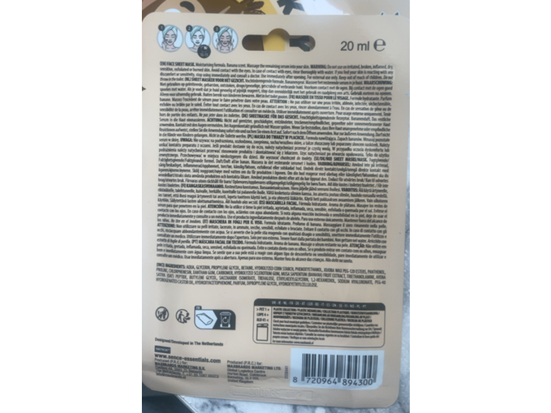 Sence Monkey Face Sheet Mask, Banana Scent, 20 mL