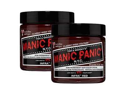 Manic Panic Semi Permanent Hair Color, Classic Infra Red, 4 fl oz/118 mL, Pack Of 2