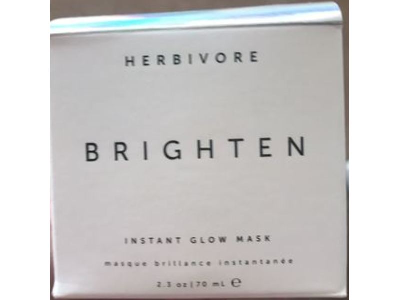 Herbivore Brighten Instant Glow Mask, Pineapple Enzyme + Gemstone, 2.3 oz/70 mL