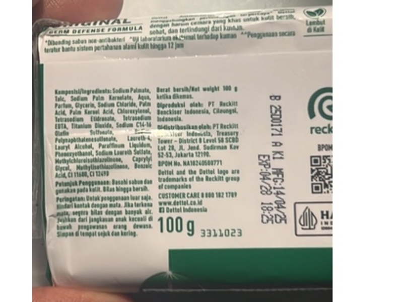 Dettol Antibacterial Soap, Original, 100 g