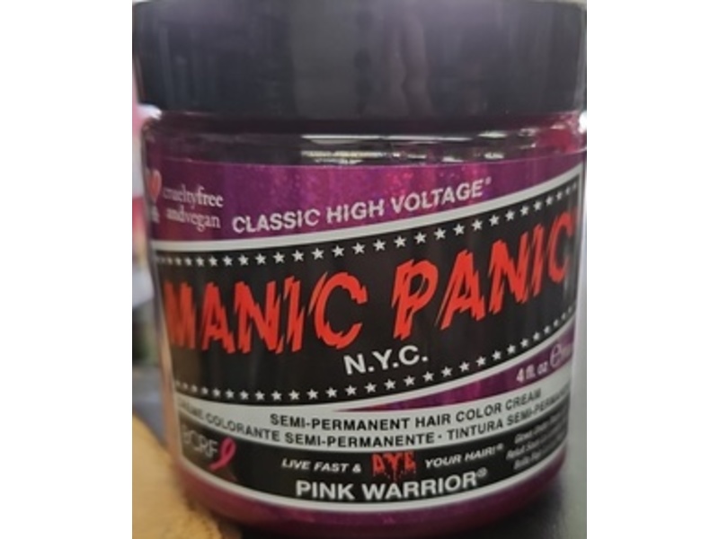 Manic Panic Classic Semi Permanent Hair Color Cream, Pink Warrior, 4 fl oz