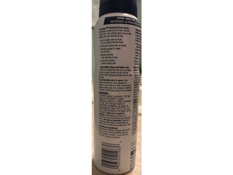 Aquaphor Advanced Hydration Ointment Body Spray, 105 g