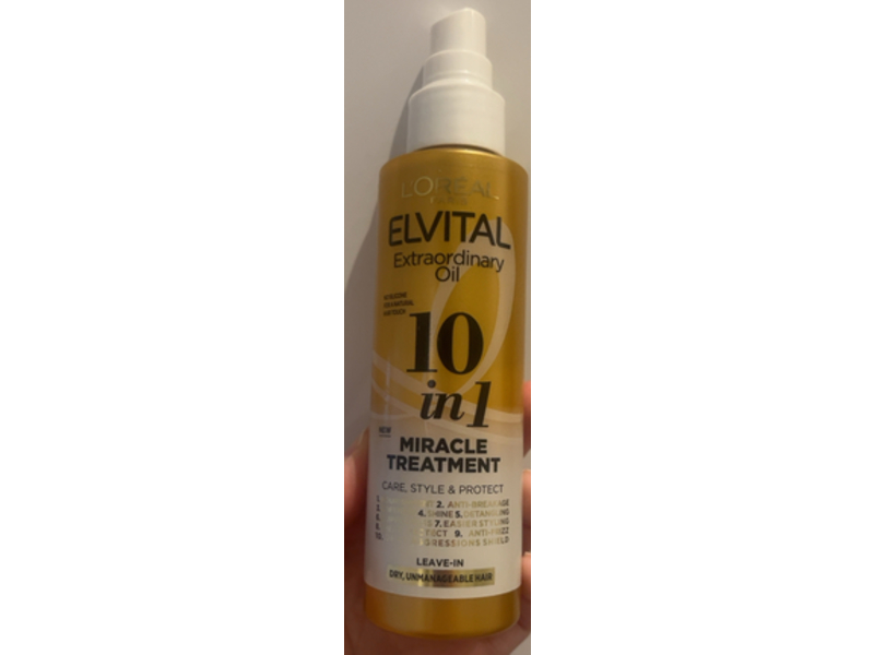 L'Oreal Paris Elvital Extraordinary Oil 10 In 1 Leave-In Miracle Treatment, 5.1 fl oz/150 mL