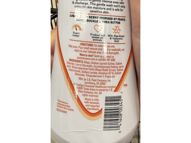 Summer’s Eve Ultimate Odor Protection Cleansing Wash, Shea Butter Extract, 15 fl oz/444 mL