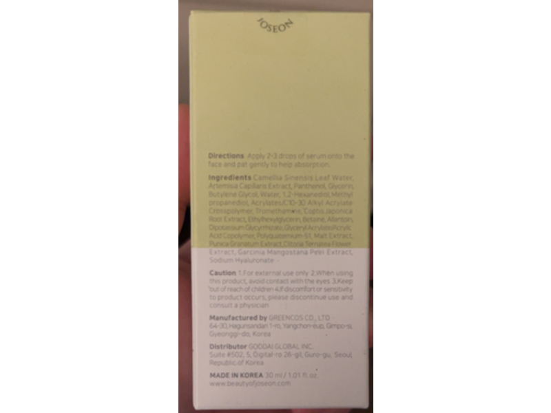 Beauty Of Joseon Calming Serum, Green Tea + Panthenol, 1.01 fl oz/30 mL