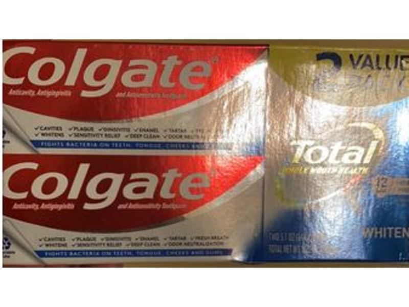 Colgate Total Teeth Whitening Toothpaste, Mint, 5.1 oz/144 g, Pack Of 2