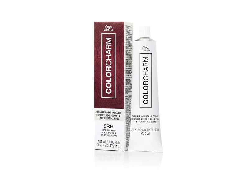 Wella ColorCharm Demi-Permanent Hair Color, 5RR Medium Red, 2 oz/57 g