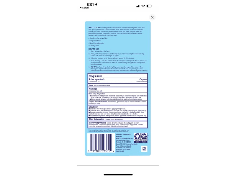 Biore Paint & Peel Liquid Pimple Patch, Salicylic Acid, 0.5 oz/14 g