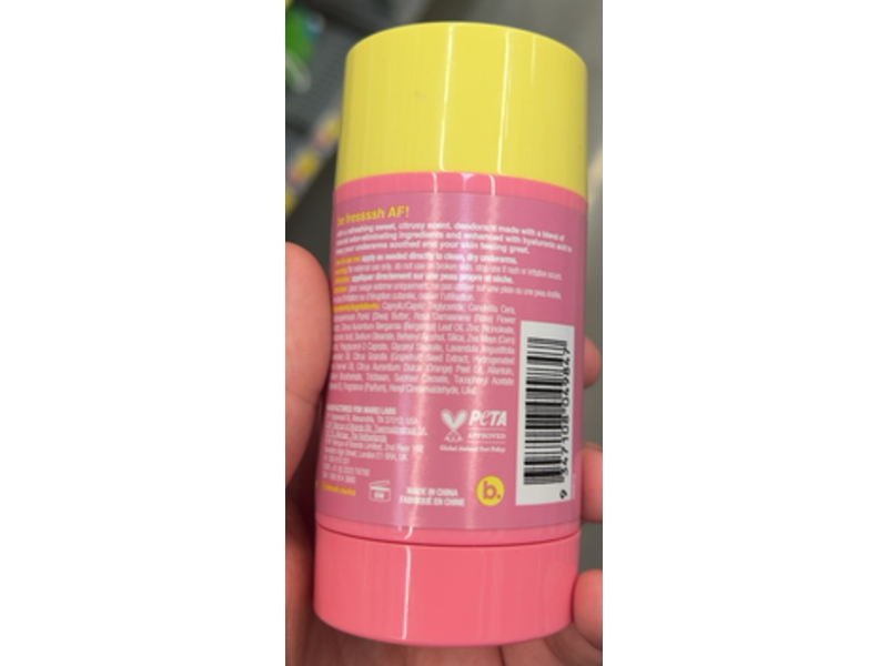 b.fresh Fressssh Af ! Deodorant, Grapefruity Good, 2.64 oz/75 g