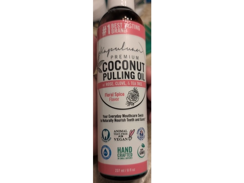 Kapuluan Premium Coconut Pulling Oil Mouthcare, Rose, Clove & Tea Tree, 8 fl oz/237 mL