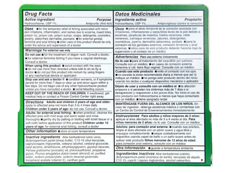 De La Cruz Hydrocortisone Anti-Itch Cream, 1 oz/28 g