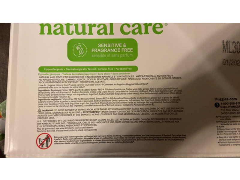 Huggies Natural Care Baby Wipes, Sensitive & Fragrance Free, 560 Counts