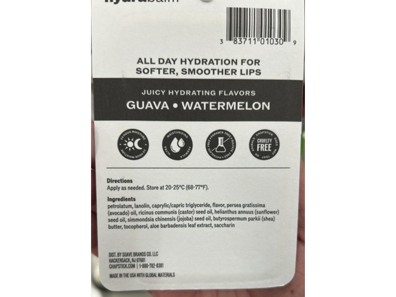 Chapstick Hydra Lip Balm, Guava + Watermelon, 0.35 oz/10 g, 2 Count