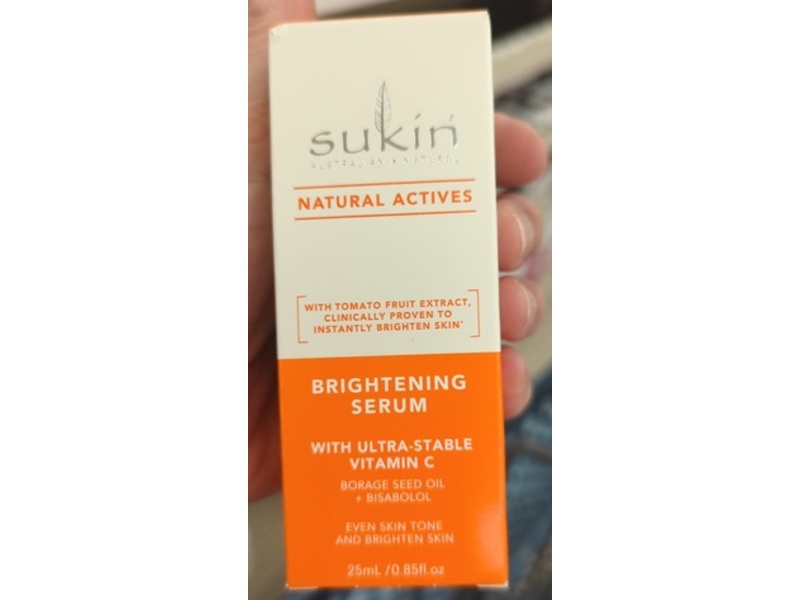 Sukin Natural Actives Brightening Serum, Ultra Stable Vitamin C, 0.85 fl oz/25 mL