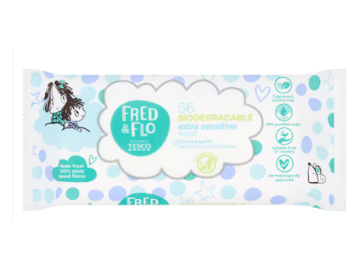 Tesco Fred & Flo Extra Sensitive Wipes, 56 Count