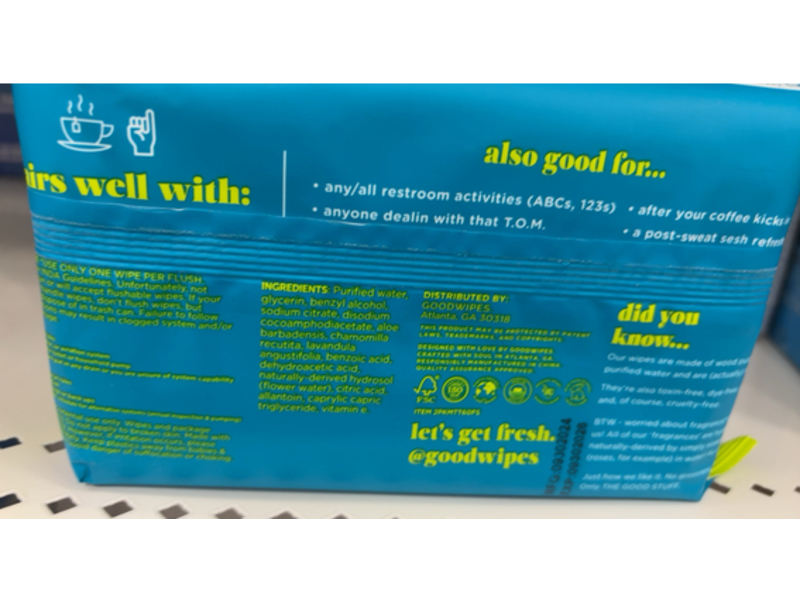 Good Wipes Flushable Wipes, Shea Coco, 60 Count
