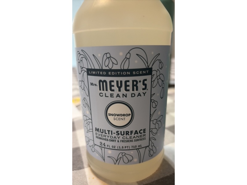 Mrs. Meyer's Clean Day Multi-Surface Everyday Cleaner, Snowdrop Scent, 24 fl oz/710 mL