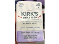 Kirk's Gentle Castile Soap, Lavender & Vanilla, 4.0 oz/113 g, Pack Of 3 - thumbnail 2