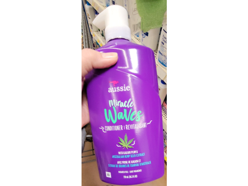 Aussie Miracle Waves Conditioner, Fragrance Free, 22.6 fl oz/778 mL