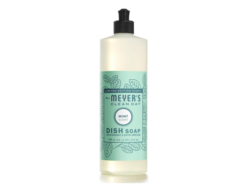 Mrs. Meyer's Clean Day Dish Soap, Mint Scent, 16 oz/473 mL, Pack Of 2