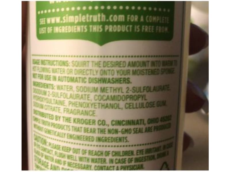 Simple Truth Liquid Dish Soap, Grapefruit, 16 fl oz / 473 mL