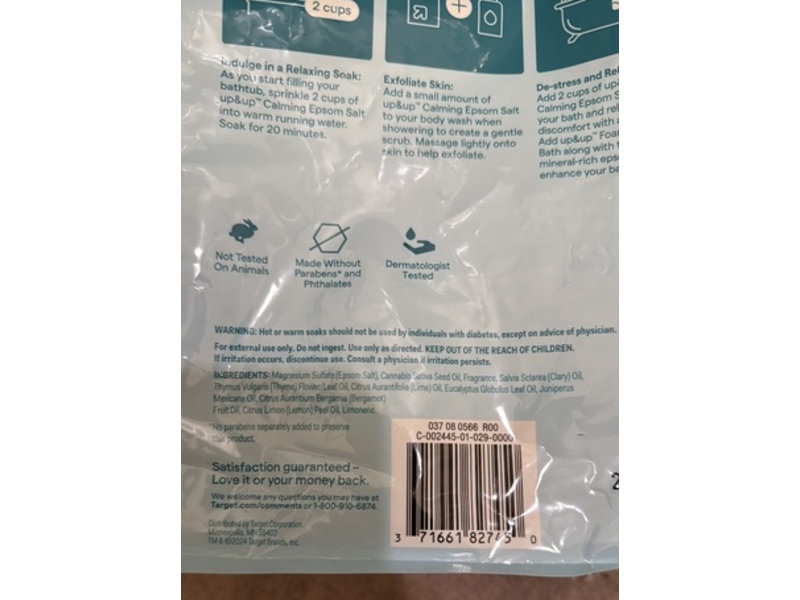 Up & Up Calming Epsom Salt, Fresh Citrus & Cedarwood Scent, 48 oz/1.36 Kg