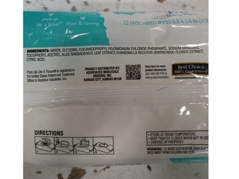 Hello World Baby Wipes, Unscented, 72 Count