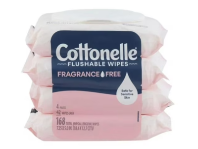 Cottonelle Flushable Wipes, 168 Count