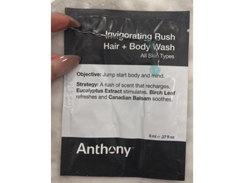 Anthony Hair + Body Wash, Invigorating Rush, 0.27 fl oz/8 mL