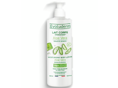 EvoLuderm Moisturizing Body Lotion, Aloe Vera, 16.9 fl oz/500 mL