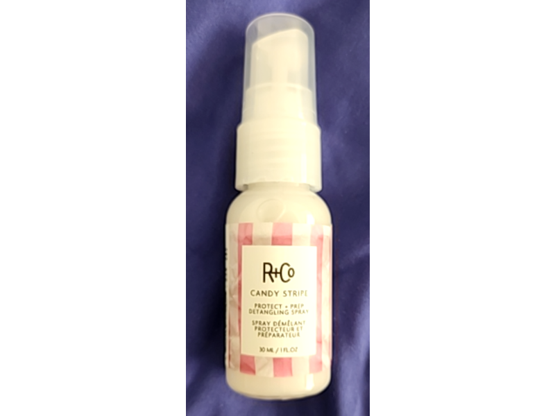 R+Co Protect + Prep Detangling Spray, Candy Stripe, 1 fl oz/30 mL