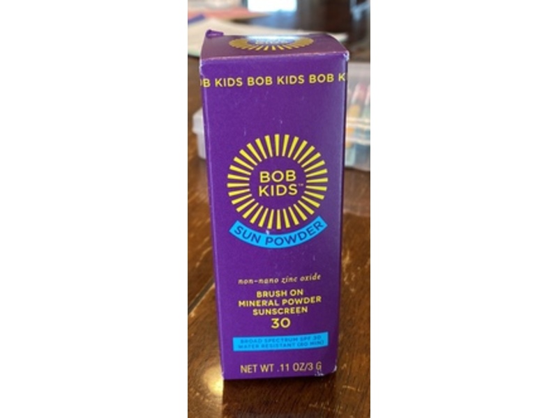 Bob Kids Sun Powder Brush On Mineral Powder Sunscreen, SPF 30, 0.11 oz/3 g