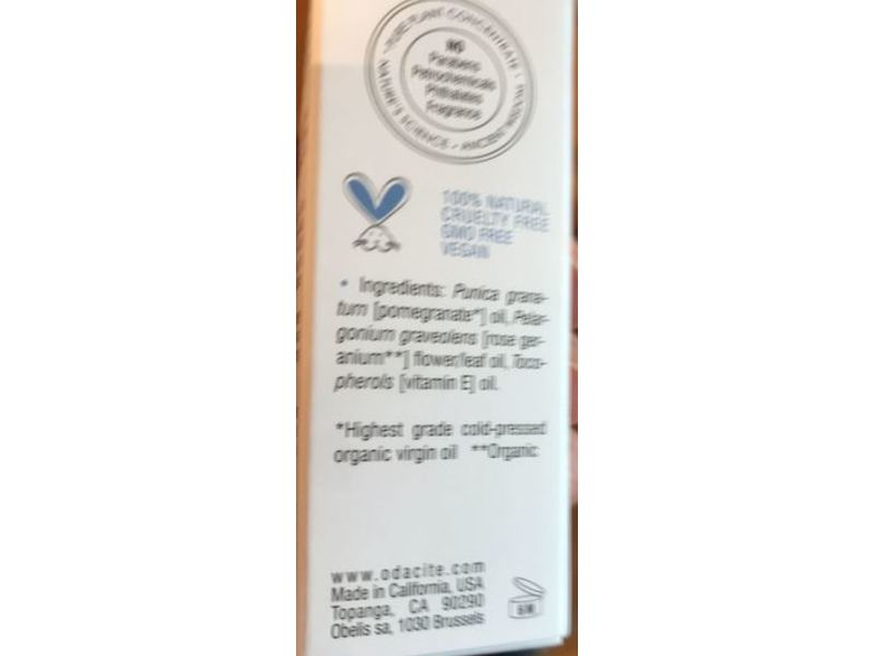 Odacite Pure Elements Po+R Facial Serum Concentrate, Hydration, Pomogranate, Rose Geranium, 0.17 oz/5 mL